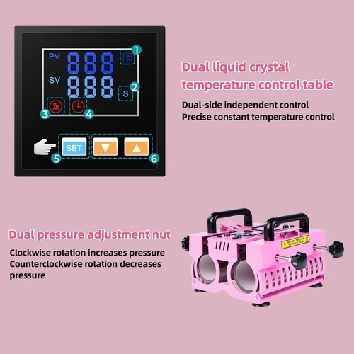 11-30oz Doppelstation Tassenpresse, 1000W, DIY Sublimationspresse, EU 220V - Bild 3 von 11