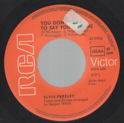 Elvis Presley Patch It Up Vinyl Single 7inch RCA Victor