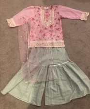 Girls 3 Piece Kurta/Kameez, Trouser Dopants Set, 5-6 Years