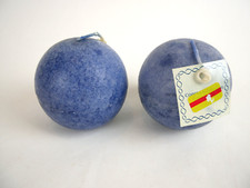 Set of 2 Ball Candles NEW Blue Round