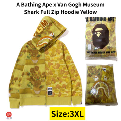 【本物保証 /関税・送料無料】A BATHING APE x Van Gogh A Bathing Ape x Van Gogh Museum Shark Full Zip Hoodie Yellow