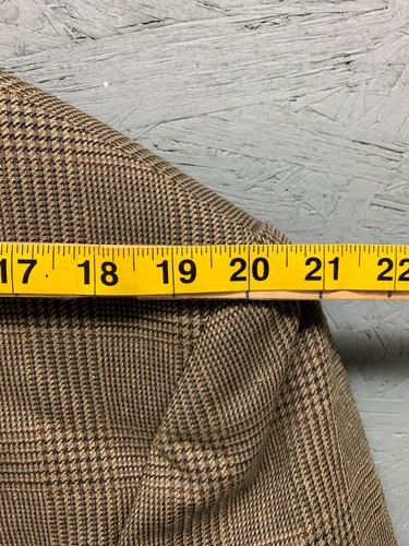 Pierre Balmain Check Blazer Size L 46 Checked Smart Jacket Wool Silk Brown - Picture 9 of 12
