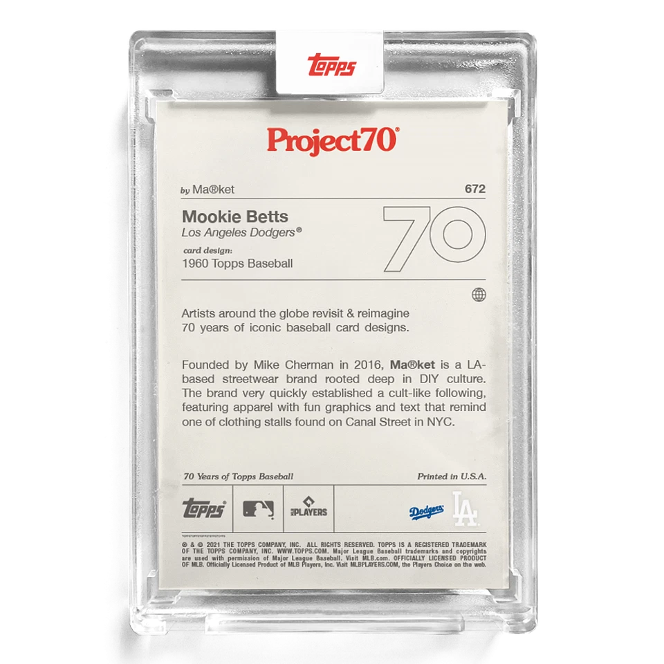 Topps Project 70 Card 672 - 1960 Mookie Betts by Market - Image 2 of 3