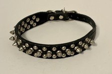 Vintage Spiked Black Collar Dog Collar 16 Length Vintage Stud Collar Biker Punk