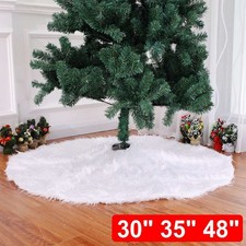 30" 35" 48" Christmas Tree Skirts- Premium Plush Faux Fur Floor Mat Xmas Gift US