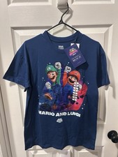 Nintendo The Super Mario Bros. GALAXY MOVIE T-Shirt Mens MEDIUM NEW w/ TAG Luigi