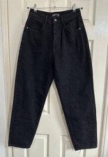 PrettyLittleThing Black Boyfriend Jeans UK10 EU38 New Never Worn Button Fly