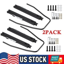 2Pcs Seat Slider Seat Mounting Track Assembly Kit Black For NRG Sparco Universal