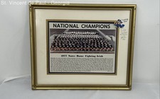 VTG Framed 1977 Norte Dame Fighting Irish National Champion Team Photo Signed