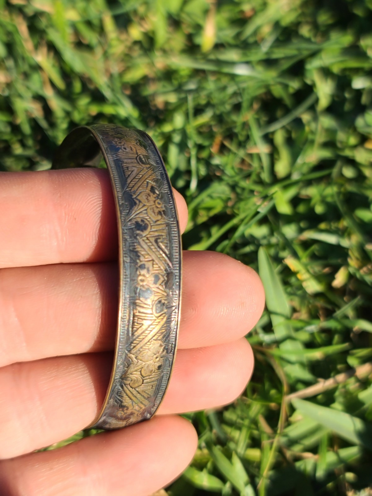 VTG Sterling 925 Solid Silver Bangle Bracelet Siz… - image 7