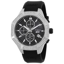 Timex UFC King Chronograph Quartz Crystal Black Dial Men's Watch TW2V99300JR