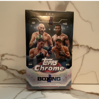 Topps Chrome Boxing Trading Card Hobby Box: Tyson Fury, Mike Tyson, Bivol, Ortiz