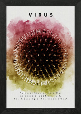 Virus quote multicolor Framed Wall Art Poster Canvas Print Picture