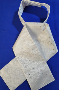 Shires White and Silver Stock Tie Size L