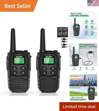 Compact Long Range Walkie Talkies with USB-C Charging - 1200mAh Battery Included