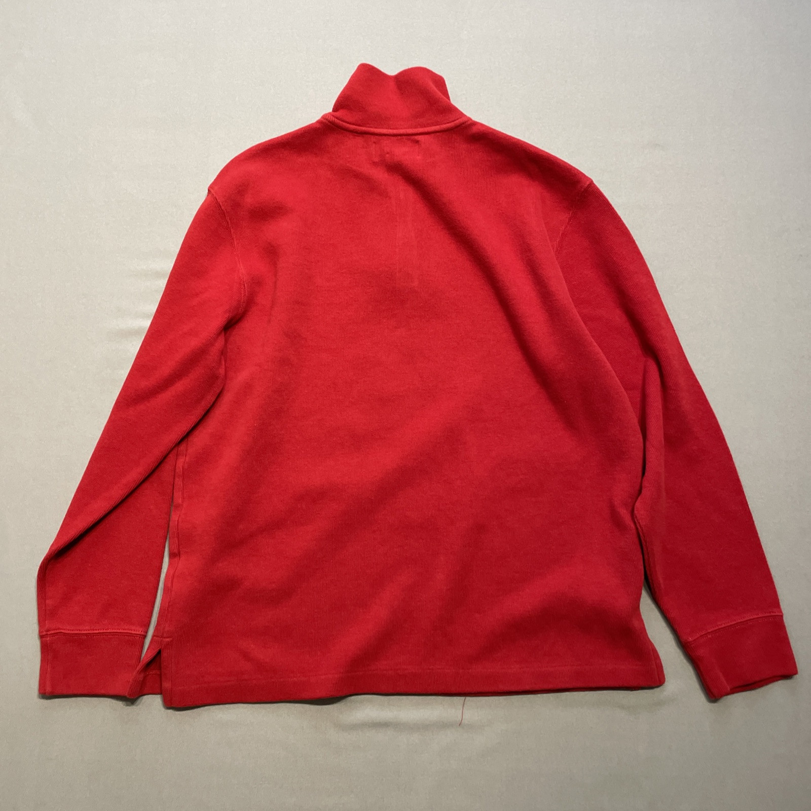 Polo Ralph Lauren maglione uomo grande rosso blu pony maglia quarto zip felpa