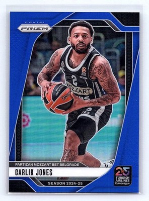 Carlik Jones 2024-25 Panini Prizm EuroLeague #78 Blue Prizms #/199