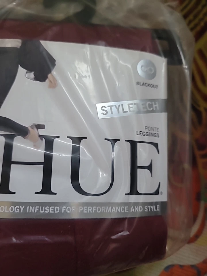 Leggings Ponte HUE para Mujer Pequeños 4-6 Rojo Sangra Blackout Styletech #2049 Foto 2 de 4