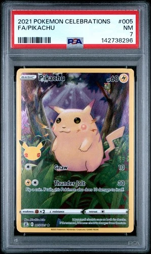 2021 POKEMON CELEBRATIONS #005 FULL ART/PIKACHU PSA 7
