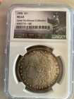 1896-P Morgan Silver Dollar. Rare. Beautiful Toning Front & Reverse. NGC MS63