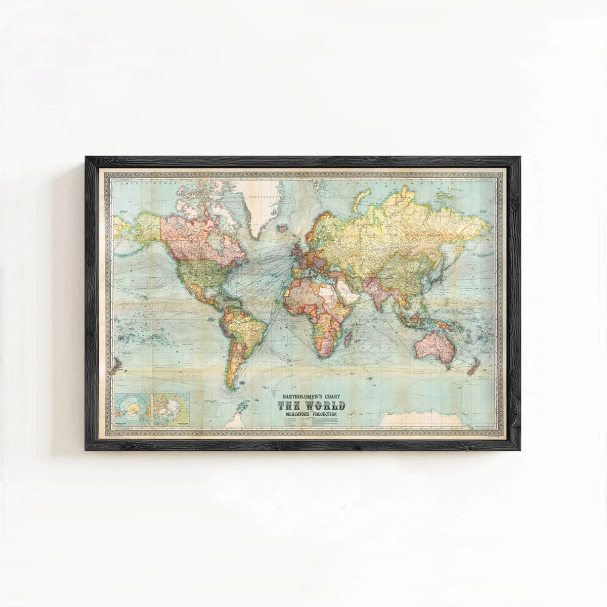 framed antique world map products for sale | eBay
