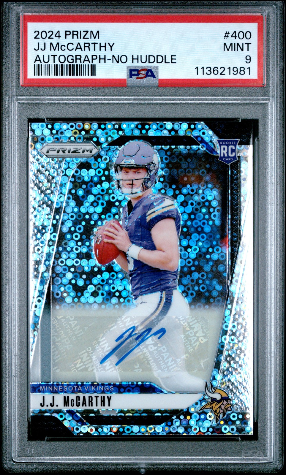 2024 PANINI PRIZM AUTO-NO HUDDLE #400 JJ MCCARTHY PSA 9