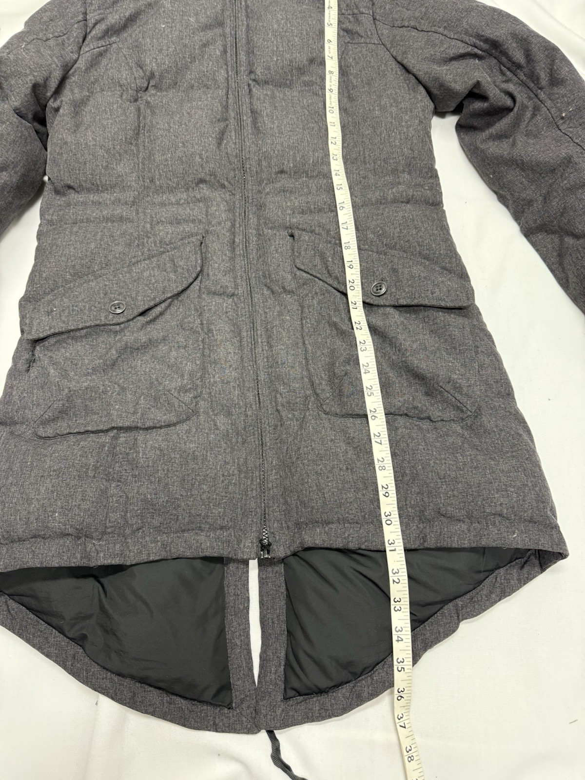 Bomboogie Gray Down Jacket Mid Length Hooded  Coa… - image 21