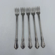 5x Oneida Silver Mansfield-Frosted Seafood Cocktail Forks 5596901