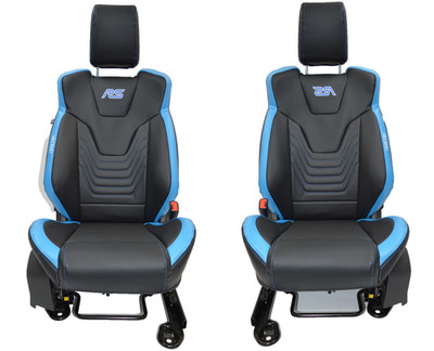 Ford Focus RS MK3 Standard RECARO Tailored Black and Nitrous Blue Seat Covers