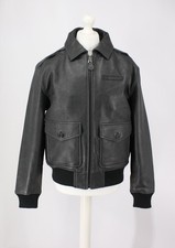 AVIREX MENS FLIGHT A-2 JACKET LEATHER SAMPLE SIZE M VINTAGE BLACK IB