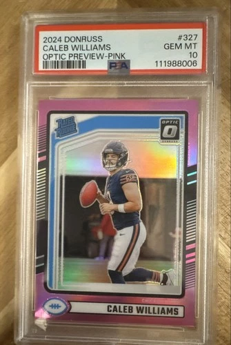 2024 Panini Donruss - Rated Rookie Caleb Williams #327 Optic Preview Pink Prizm