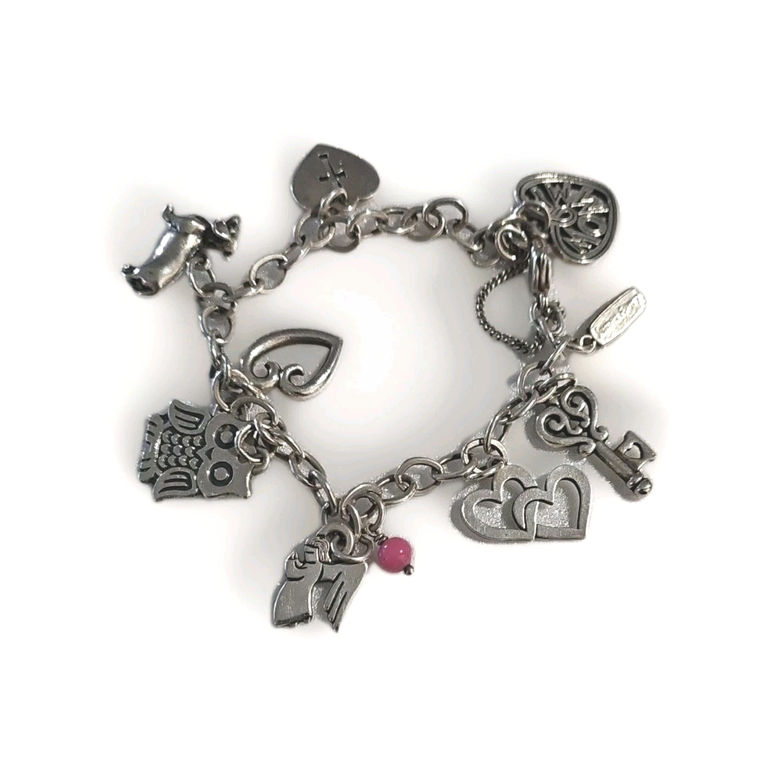 James Avery,sz. Large Charm Bracelet W/9 Charms, See Photos For Size And Charms