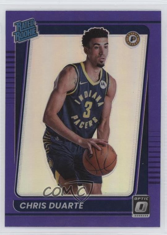 2021-22 Panini Donruss Optic Rated Rookie Purple Prizm Chris Duarte #173 0wp8