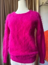 Angora Women Knit Blended Jumper Fluffy Fuzzy Soft Pullover Sweater