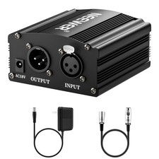 NEEWER NW-100D 48V Phantom Power Supply w/ XLR Cable 8ft 