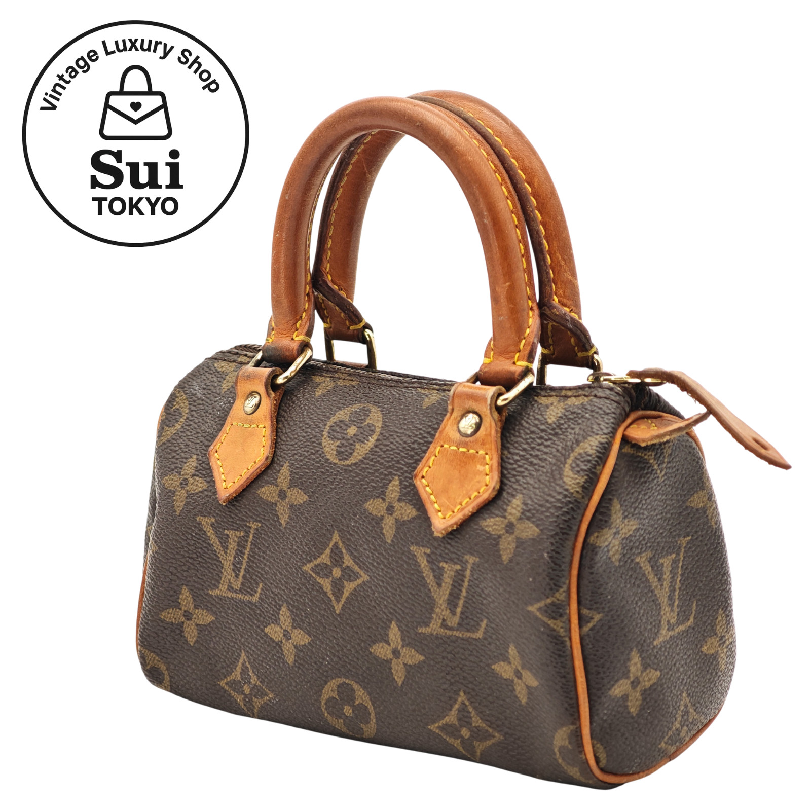 LOUIS VUITTON Mini Speedy Monogram Handbag M41534 Brown Auth 0071
