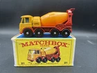 Vintage Lesney Matchbox NO 21 FODEN CONCRETE  TRUCK YELLOW Original Box COMPLETE