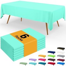 Disposable Table Cloth - 6 Pack, 54 x 108 Inch 54" x 108" - 6 Packs Mint Green