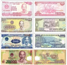 Vietnam 500-10000 Dong 4 Pieces Set, 1988-2020, UNC
