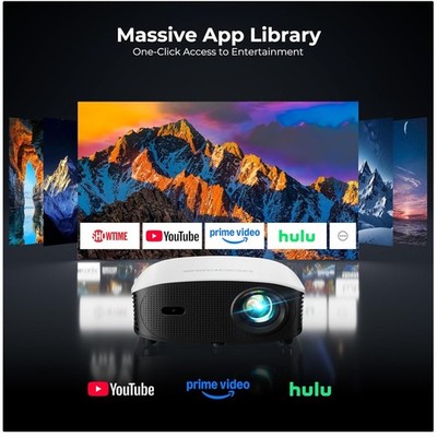 AI Projector for Netflix/YouTube - Dolby Audio, Auto Focus