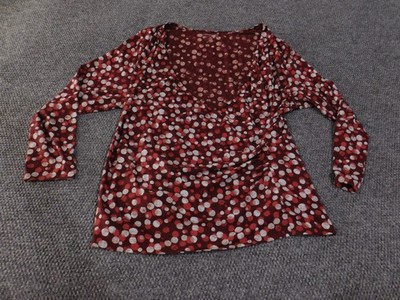 Coldwater Creek Shirt Womens 2X Polka Dot Long Sleeve Supima Modal Stretch Top