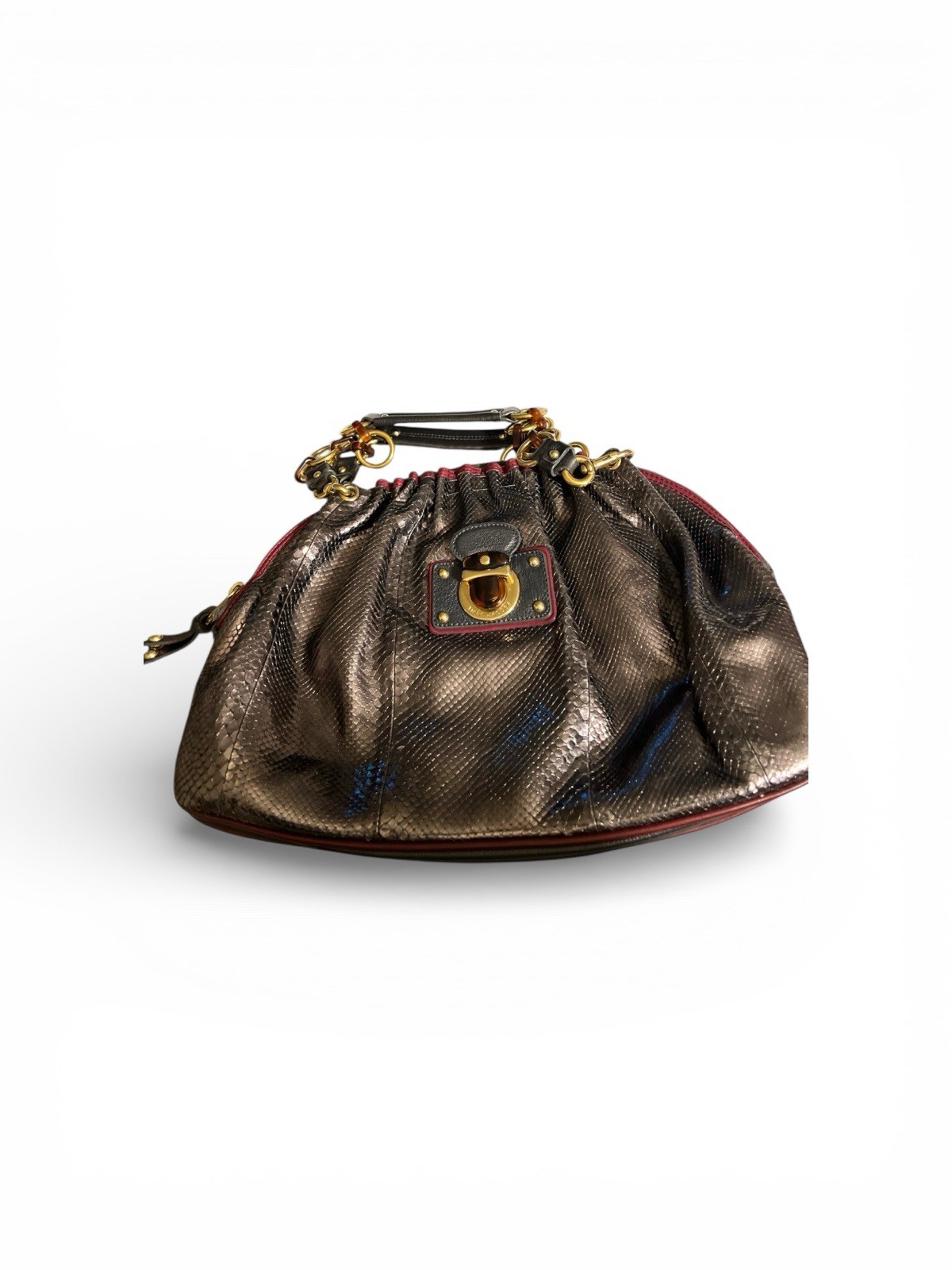 Authentic MARC JACOBS Anthracite Python Capra GM … - image 1