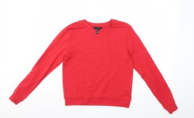 New Look Damen Pullover Sweatshirt rot Größe 6