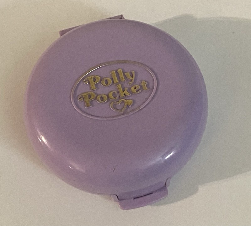 Vtg Bluebird Toys 1989 Polly Pocket Round Purple Compact Play Set 
