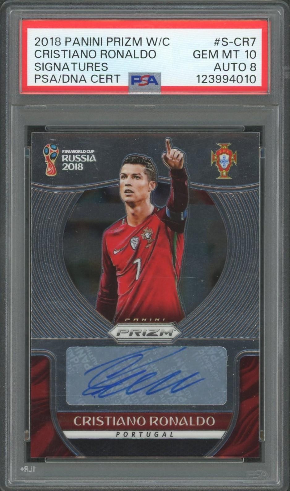 2018 Panini Prizm World Cup Cristiano Ronaldo Auto PSA 10 #S-CR7