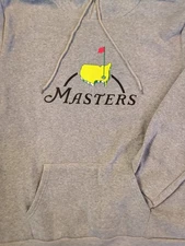 Master Golf Tournament Reprinted Gray Hoodie SWEATSHIRT JACKET Size XL 47" Chest
