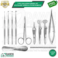 11 Pcs Chalazion Surgery Set Ophthalmic Surgical Eye Instruments German Grade