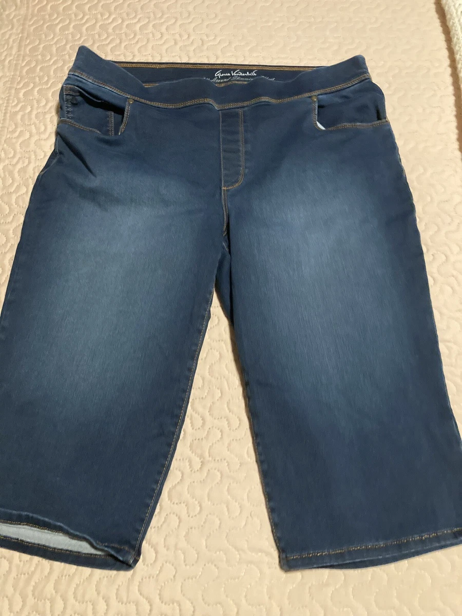 Gloria Vanderbilt Womens Avery Pull On Bermuda Jean Shorts Size 16