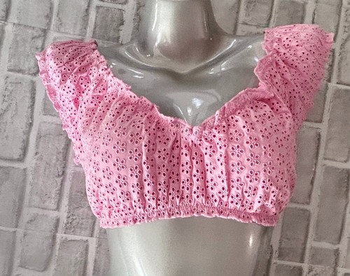 PINK / Frankies Bikinis Hudson Eyelet Bikini Top & Hudson Bikini Bottom 2 PC XL - Picture 7 of 10