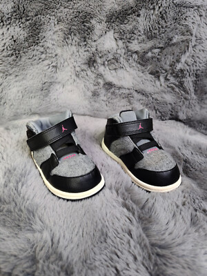 Nike Jordan 1 Flight 4 Prem GT Baby Sneakers 6C Gray Heather Active Comfort Shoe